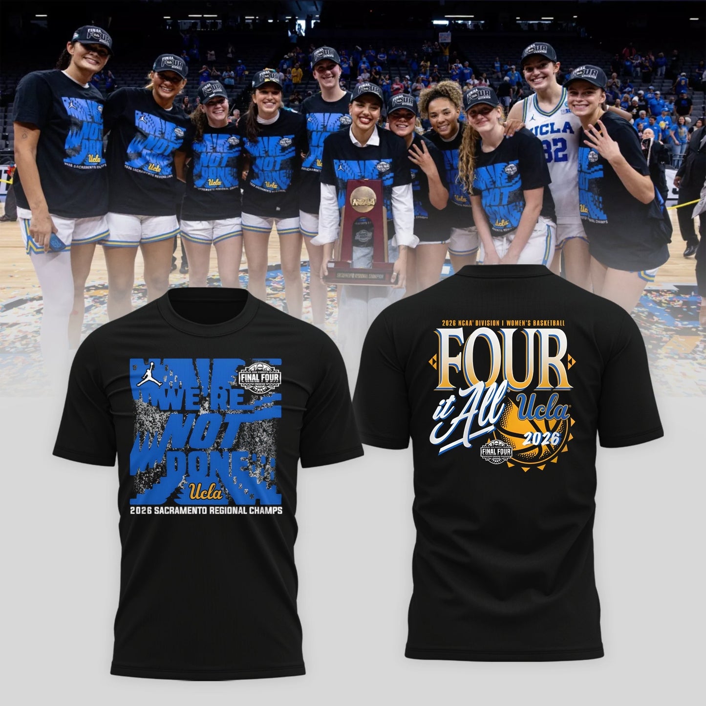 UCLA 2026 Women Basketball Five Four Champion T-Shirt Black Ver 09