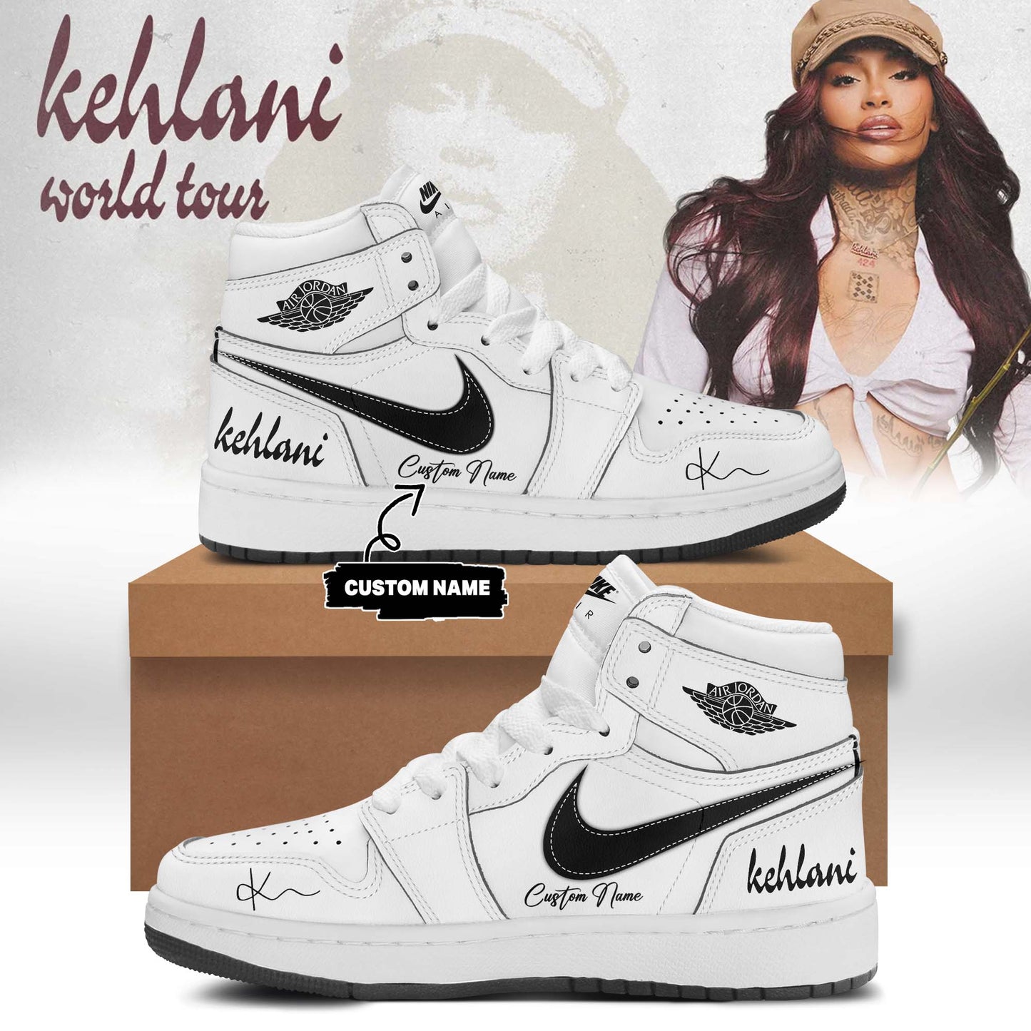 Kehlani World Tour 2026 Limited Edition Signature AJ1 Shoes 7 | HG51