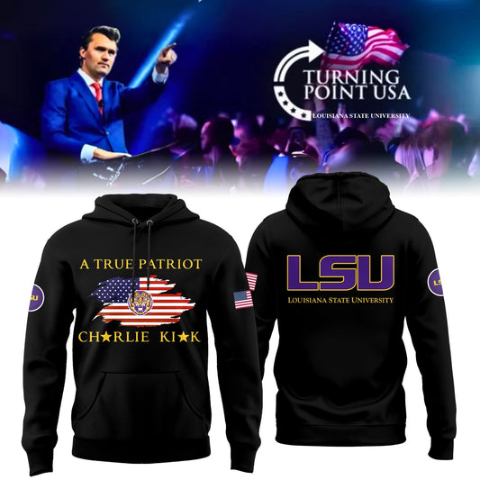 University x Turning Point USA - Louisiana State University Hoodie - LSU Hoodie Black 2-Side