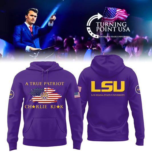 University x Turning Point USA - Louisiana State University Hoodie - LSU Purple 2-Side Hoodie