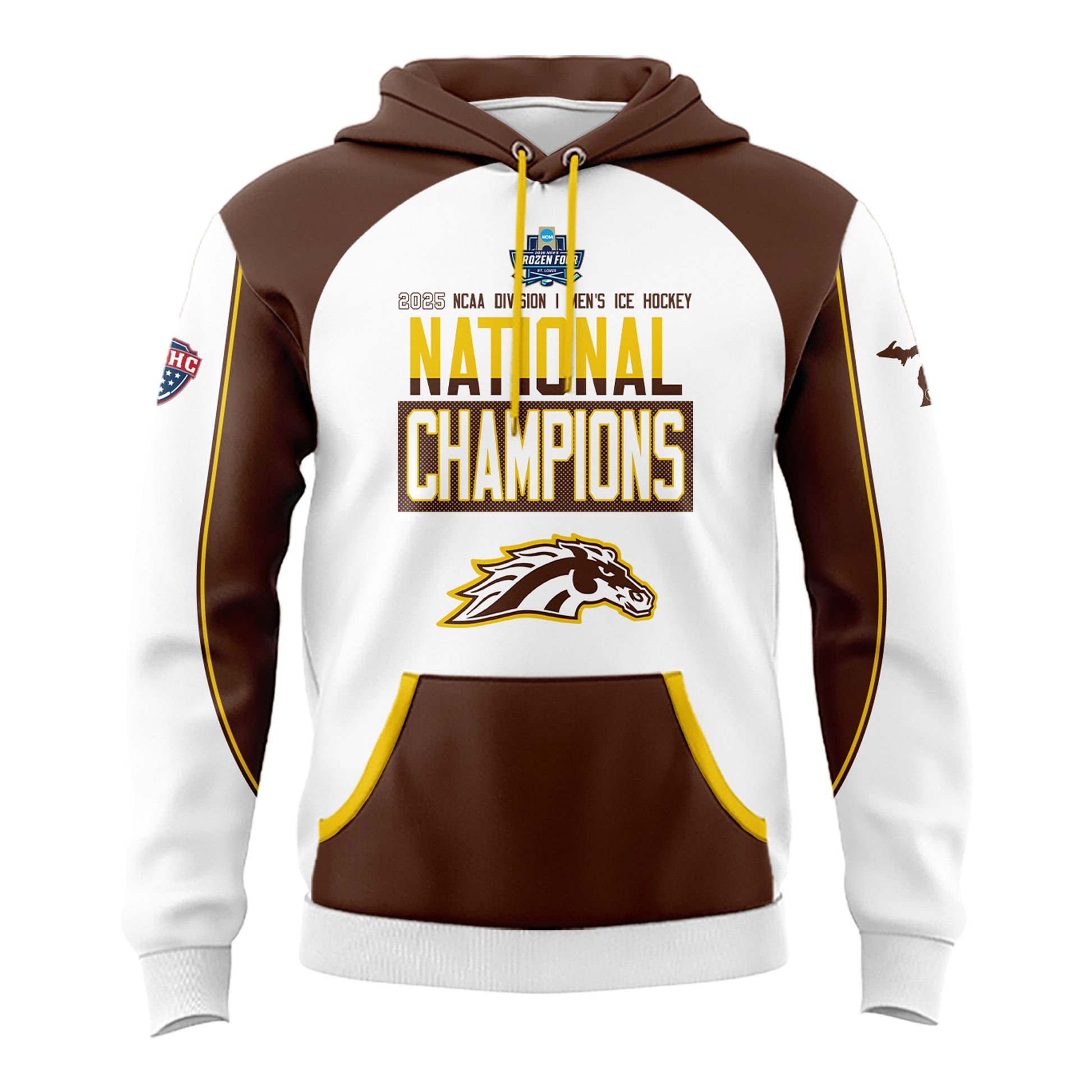 Western Michigan University Broncos Special New National Mens Hockey Champions Hoodie