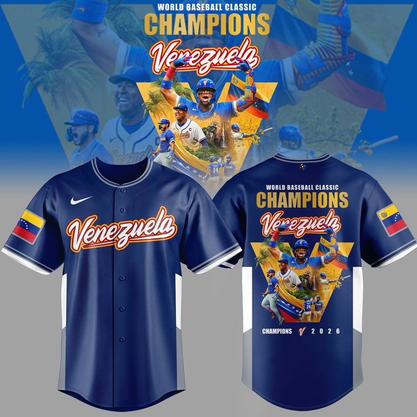 The Best Baseball In The World - Venezuela Baseball 2026 World Baseball Classic Jersey Blue All Team