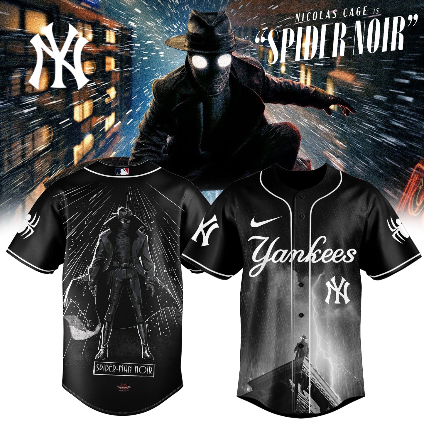 MLB ALL TEAM x Spider-Man Noir Limited Jersey | YO86