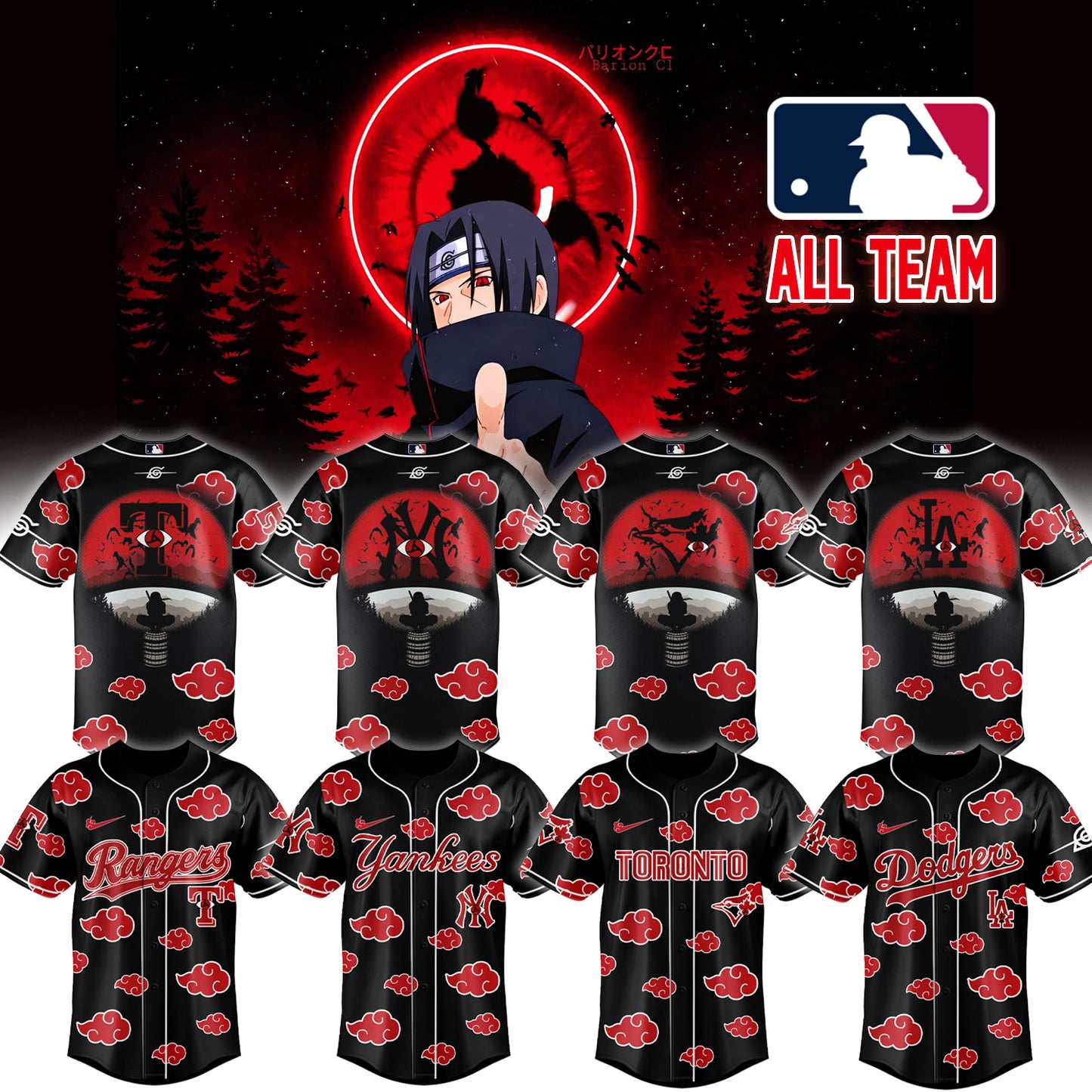 MLB ALL TEAM x Naruto "Itachi" Limited Jersey | XC81