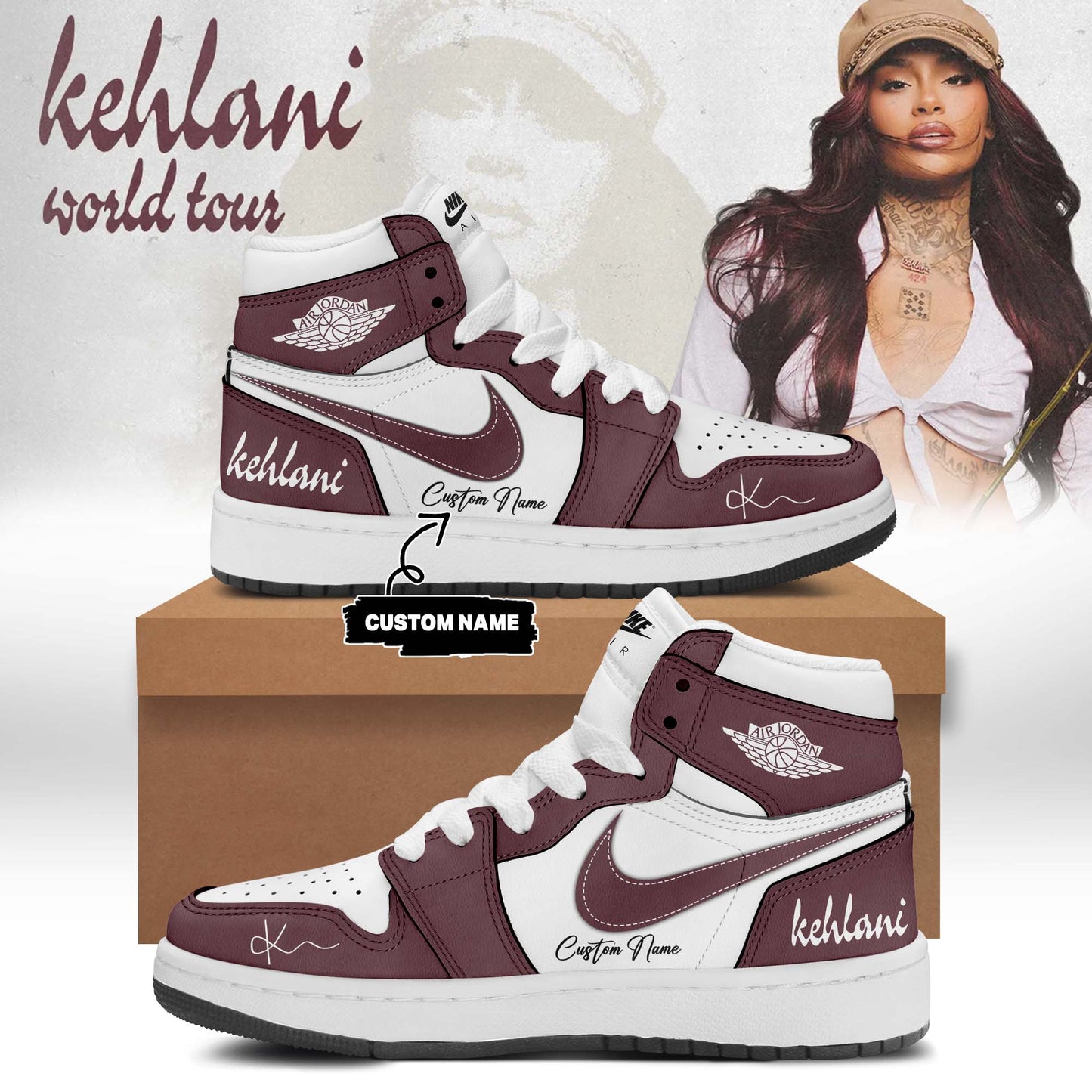 Kehlani World Tour 2026 Limited Edition Signature AJ1 Shoes 2 | OH54