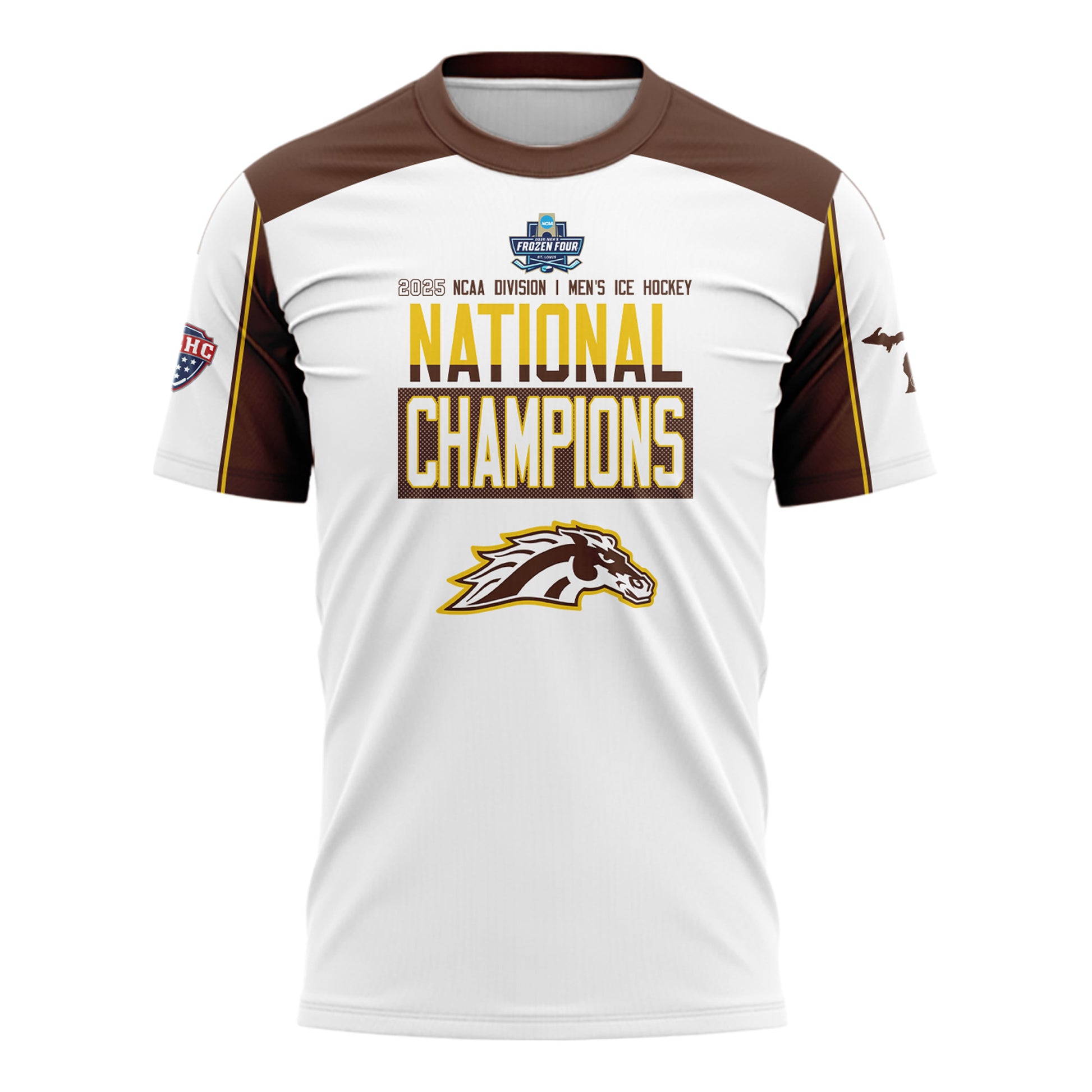Western Michigan University Broncos Special New National Mens Hockey Champions T-Shirt
