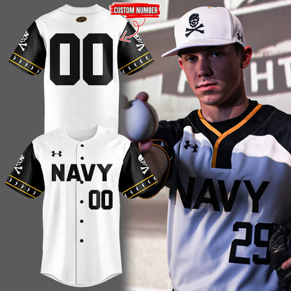 Special 2025 Jolly Rogers Navy Midshipmen Baseball Jersey Custom