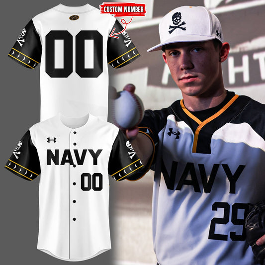 Special 2025 Jolly Rogers Navy Midshipmen Baseball Jersey Custom