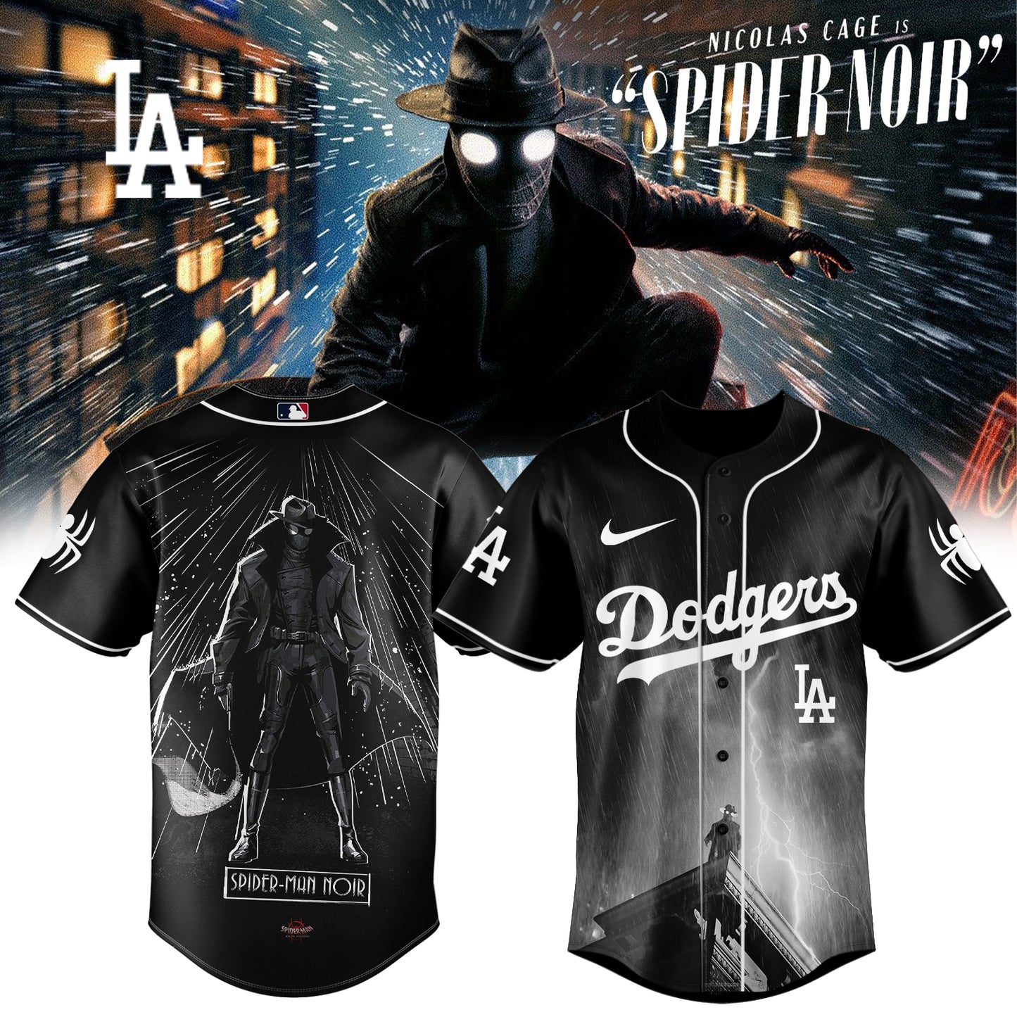 MLB ALL TEAM x Spider-Man Noir Limited Jersey | YO86