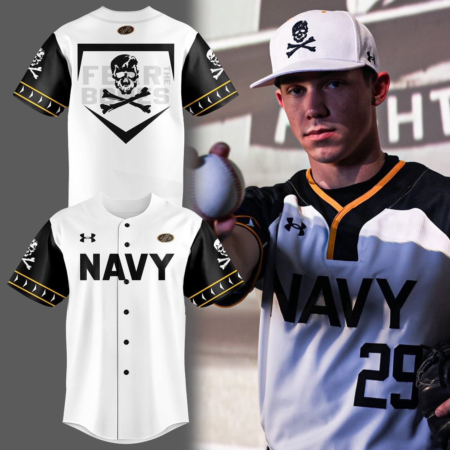 Special 2025 Jolly Rogers Navy Midshipmen Baseball Jersey
