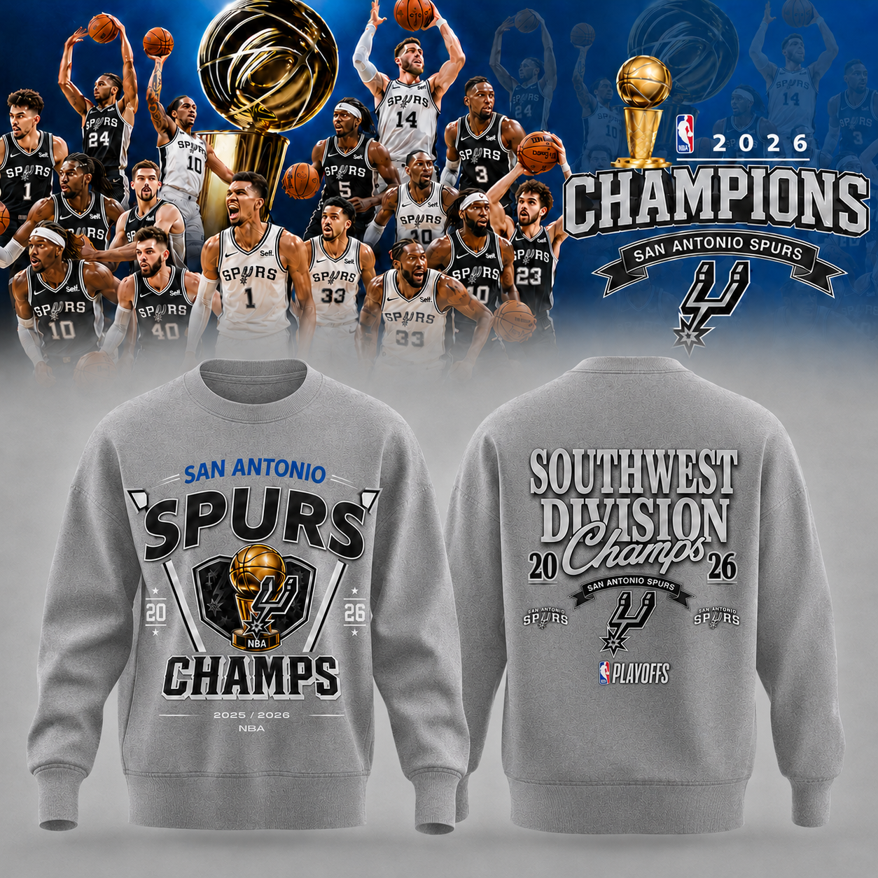 2026 Spurs NBA Champions Edition Sweatshirt | YR97