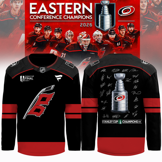 Carolina Hurricanes 2026 Stanley Cup Champions Hockey Jersey | OB42