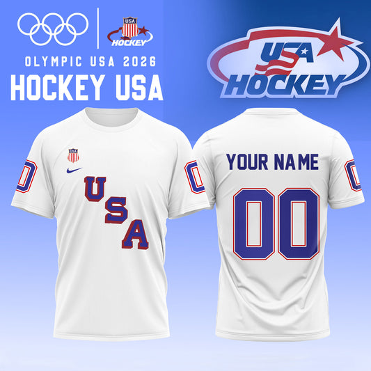 USA 2026 Olympic Hockey T-Shirt Limited Edition White