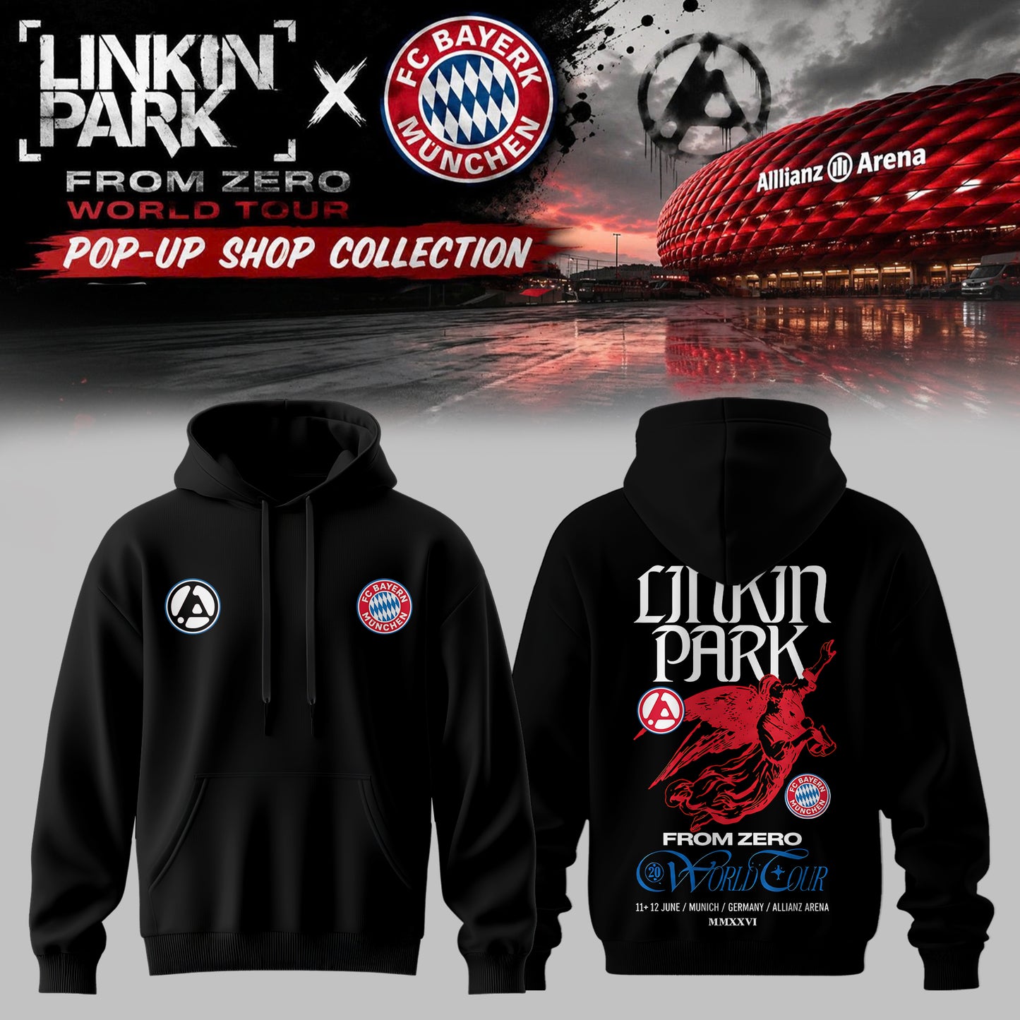 Linkin Park x FC Bayern München From Zero World Tour Limited Hoodie | HF42