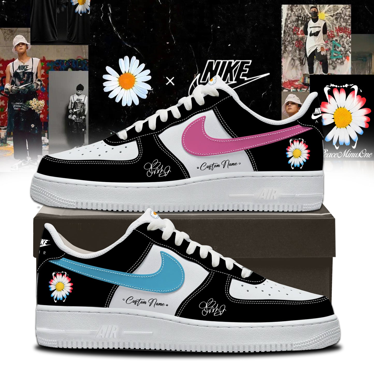 G-Dragon PEACEMINUSONE AF1 Shoes Design 1 - Korean Streetwear Sneakers