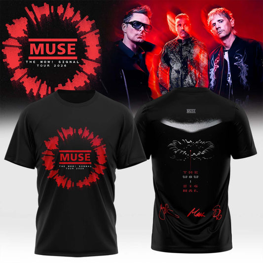 Muse The Wow! Signal Tour 2026 Limited Edition Signature T-Shirt - Concert Merch