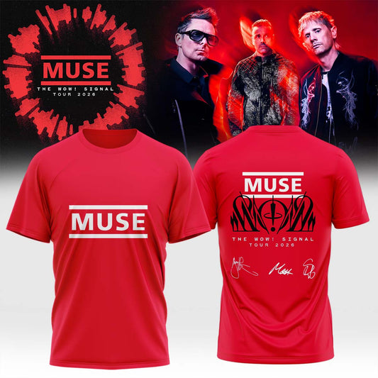 Muse The Wow! Signal Tour 2026 Limited Edition Signature Graphic T-Shirt - Premium Concert Apparel