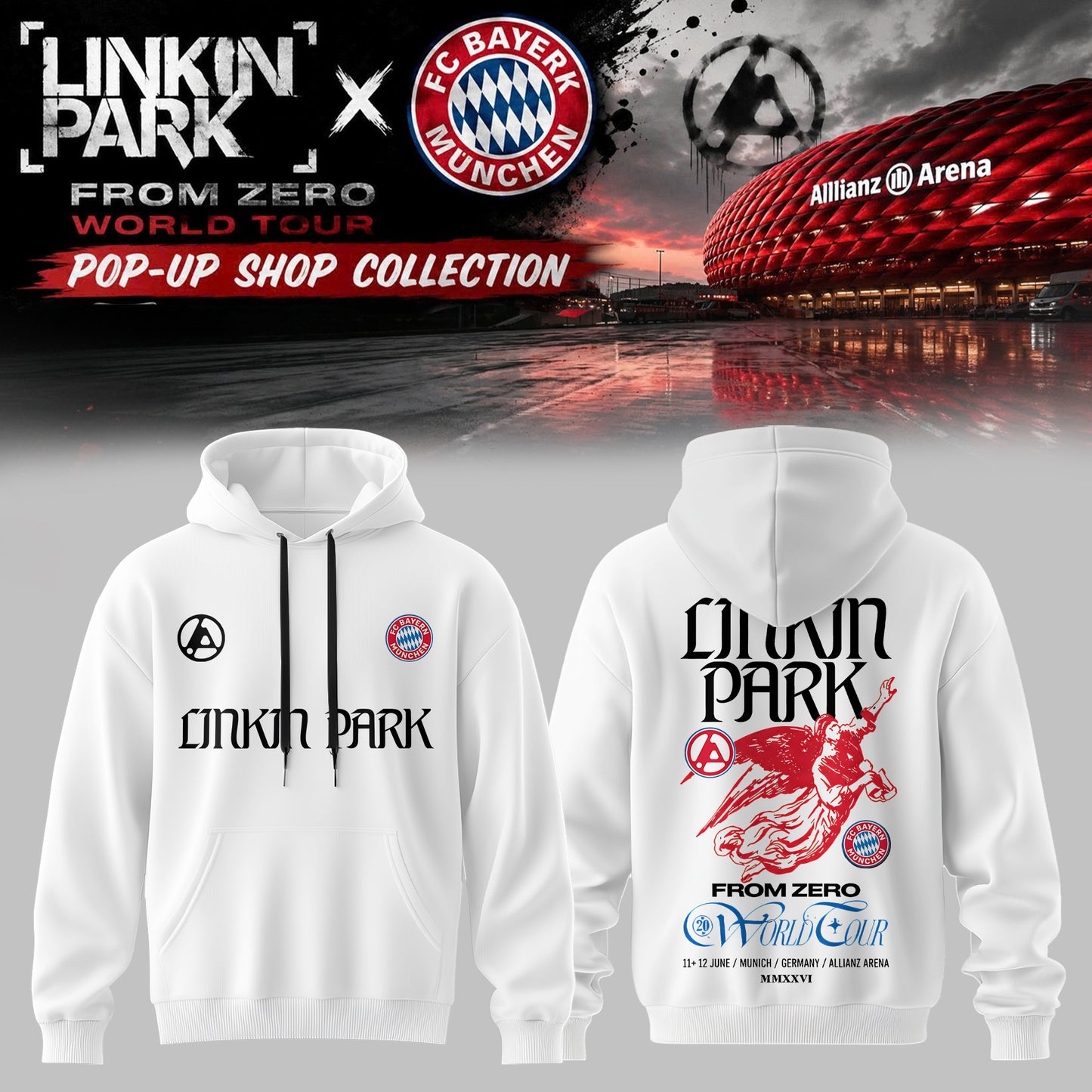 Linkin Park x FC Bayern München From Zero World Tour Limited Hoodie | AY91