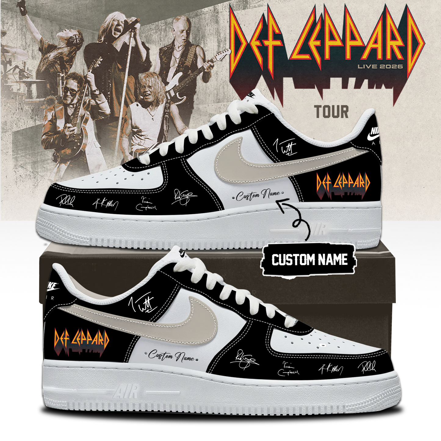 Def Leppard Live 2026 Limited Edition Signature Shoes 4 - Limited Edition Concert Footwear
