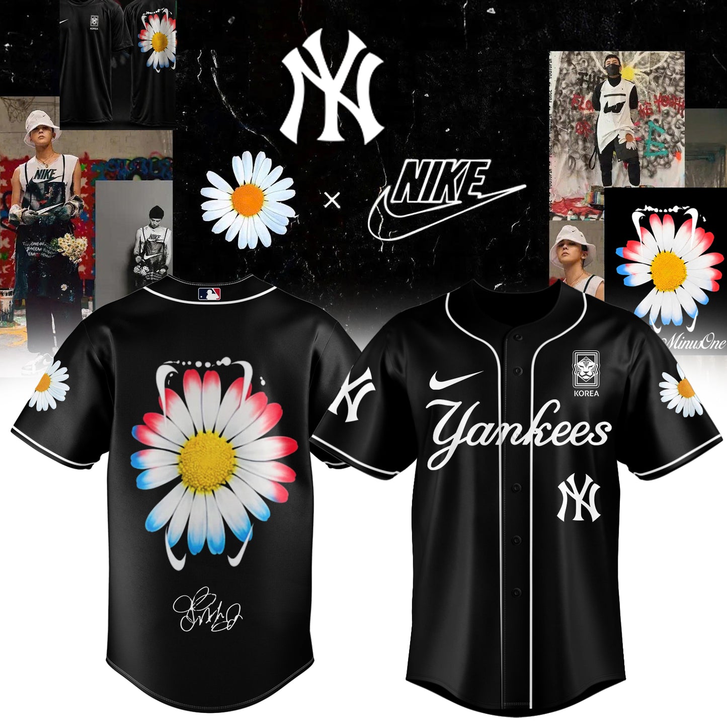 G-Dragon PEACEMINUSONE x MLB Baseball Jersey