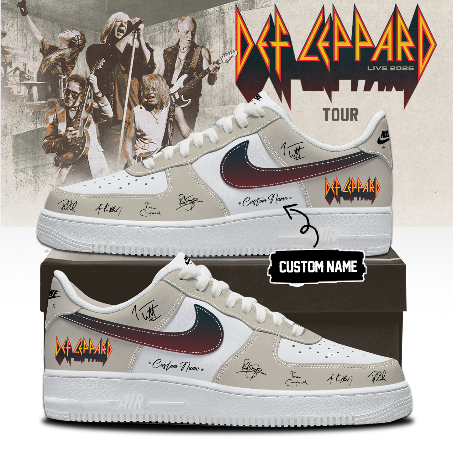Def Leppard Live 2026 Limited Edition Signature Shoes 3 - Tour Collection