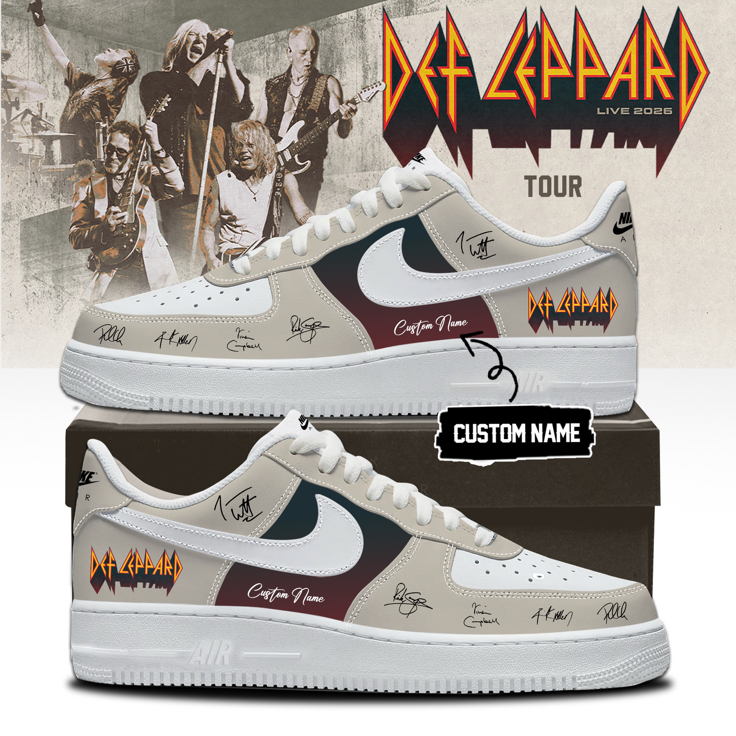 Def Leppard Live 2026 Limited Edition Signature Shoes 5 - Concert Sneakers