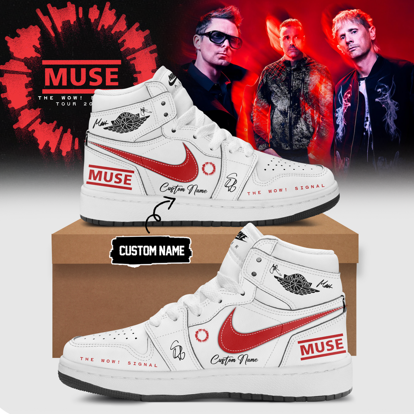 Muse The Wow! Signal Tour 2026 Limited Edition Signature Shoes 8 - Concert Merchandise