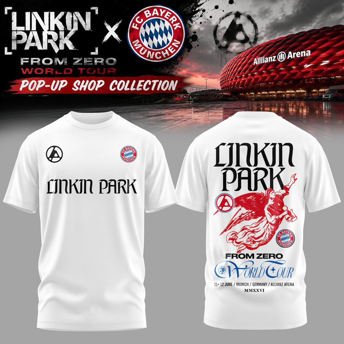 Linkin Park x FC Bayern München From Zero World Tour Limited T-Shirt | CV34