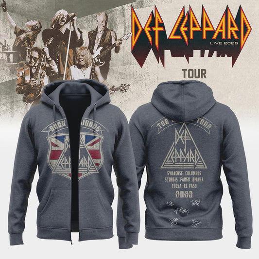 Def Leppard Live 2026 Limited Edition Signature Zip Hoodie - Concert Apparel