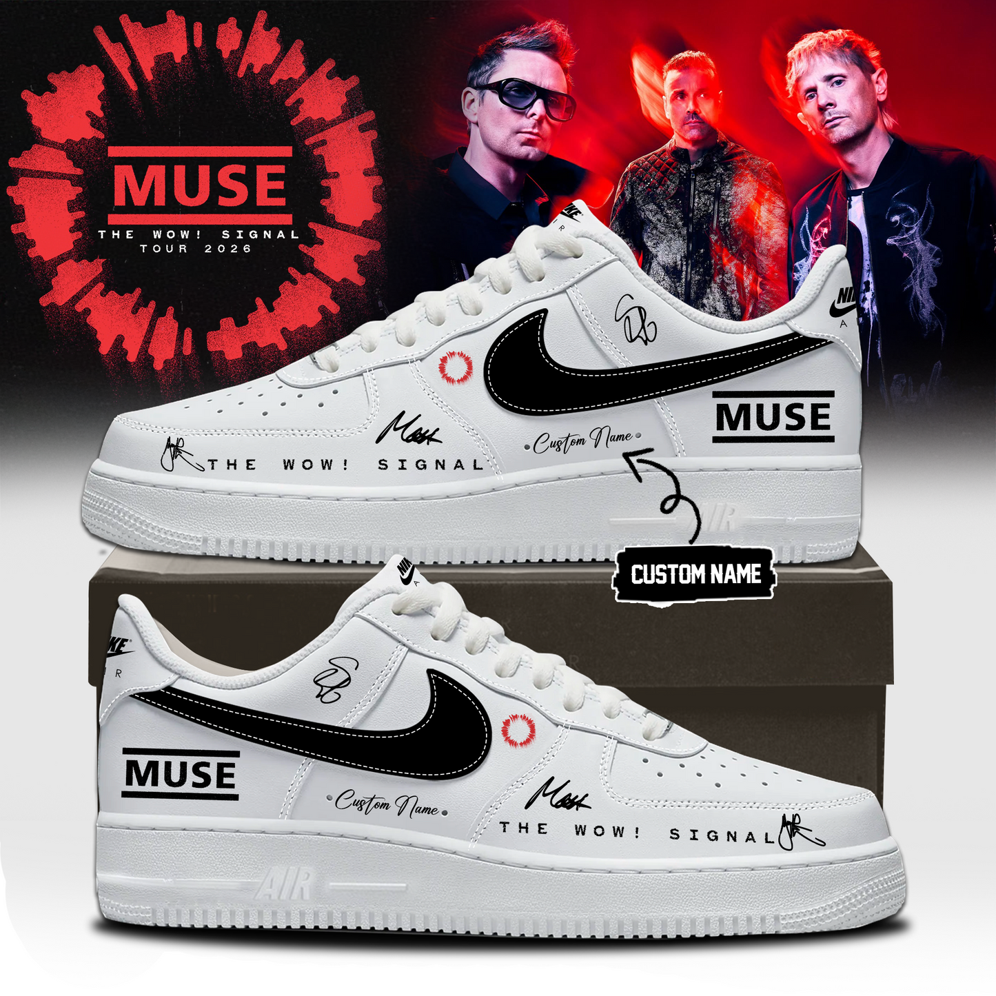 Muse The Wow! Signal Tour 2026 Limited Edition Signature Shoes 9 - Fan Sneakers