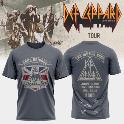 Def Leppard Live 2026 Limited Edition Signature T-Shirt - Concert Merchandise