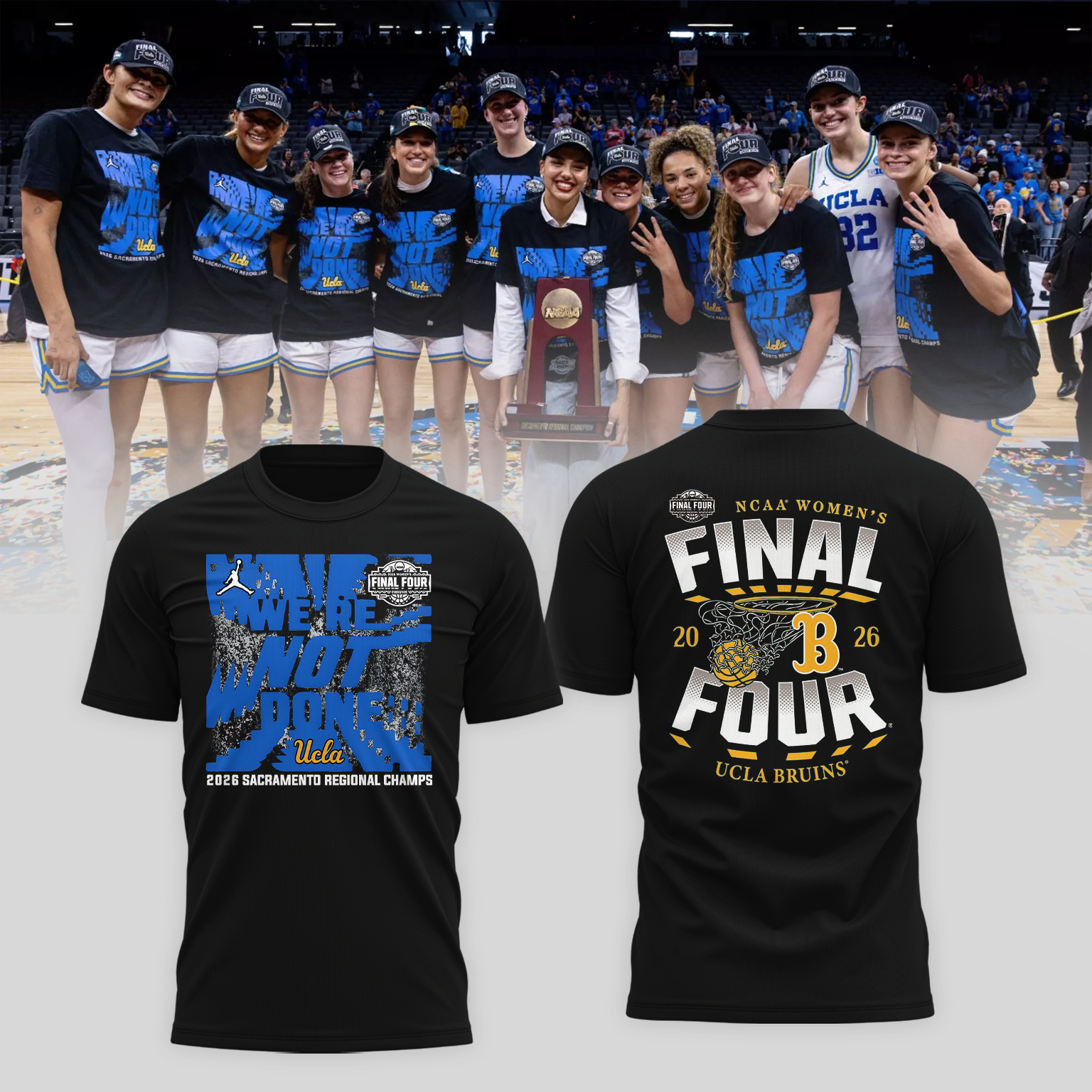 UCLA 2026 Women Basketball Five Four Champion T-Shirt Black Ver 13