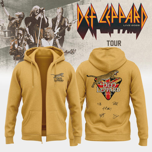 Def Leppard Live 2026 Limited Edition Signature Zip Hoodie - Limited Release