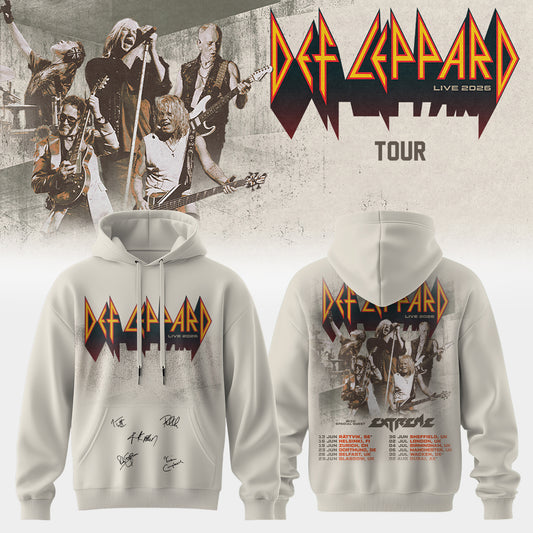 Def Leppard Live 2026 Limited Edition Signature Hoodie - Collector Merchandise