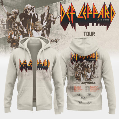 Def Leppard Live 2026 Limited Edition Signature Zip Hoodie - Collectible Apparel