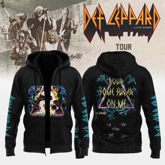 Def Leppard Live 2026 Limited Edition Signature Zip Hoodie - World Tour Merchandise