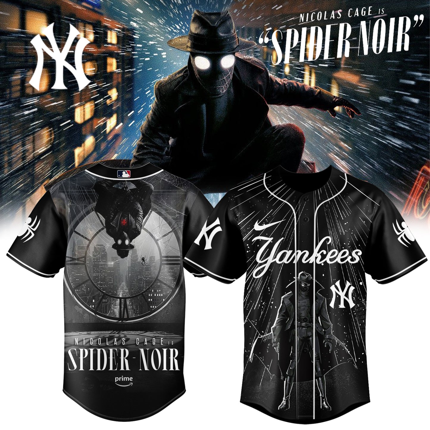 MLB ALL TEAM x Spider-Man Noir Limited Jersey | EB83