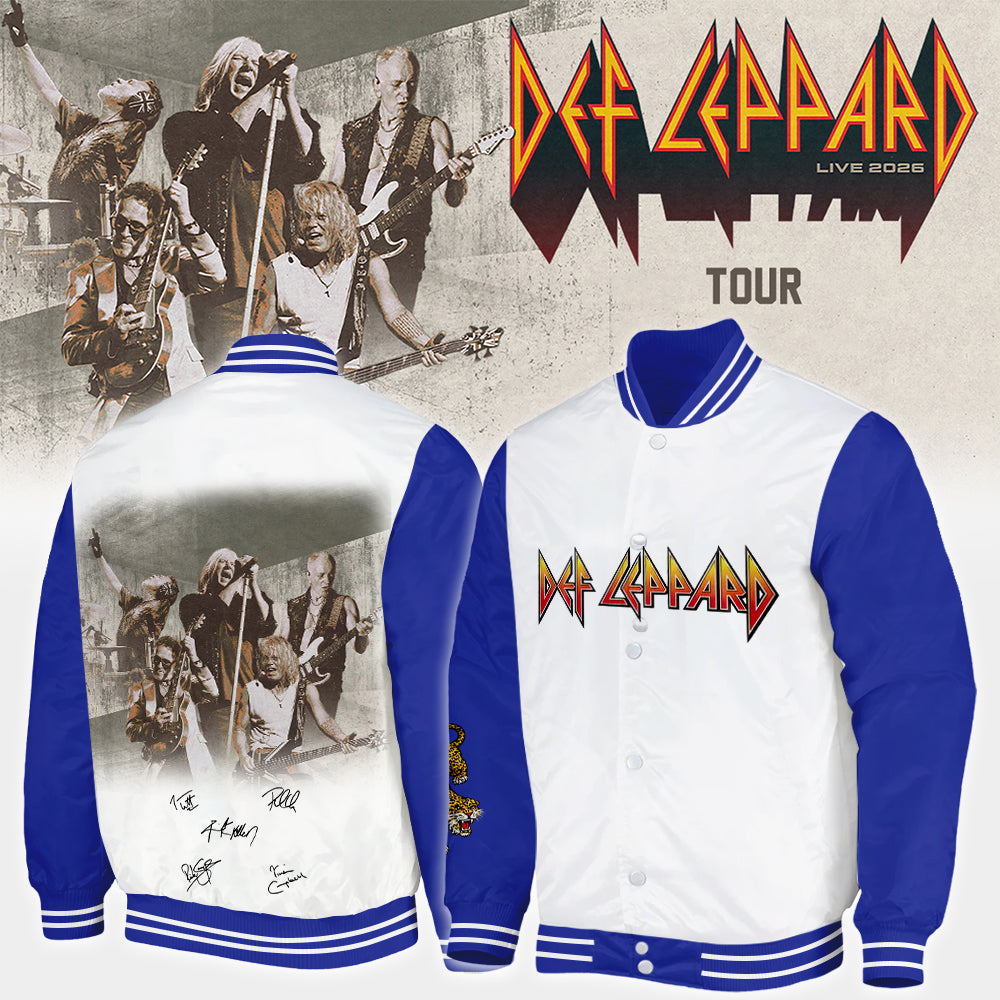 Def Leppard Live 2026 Limited Edition Signature Bomber Jacket - Concert Merchandise