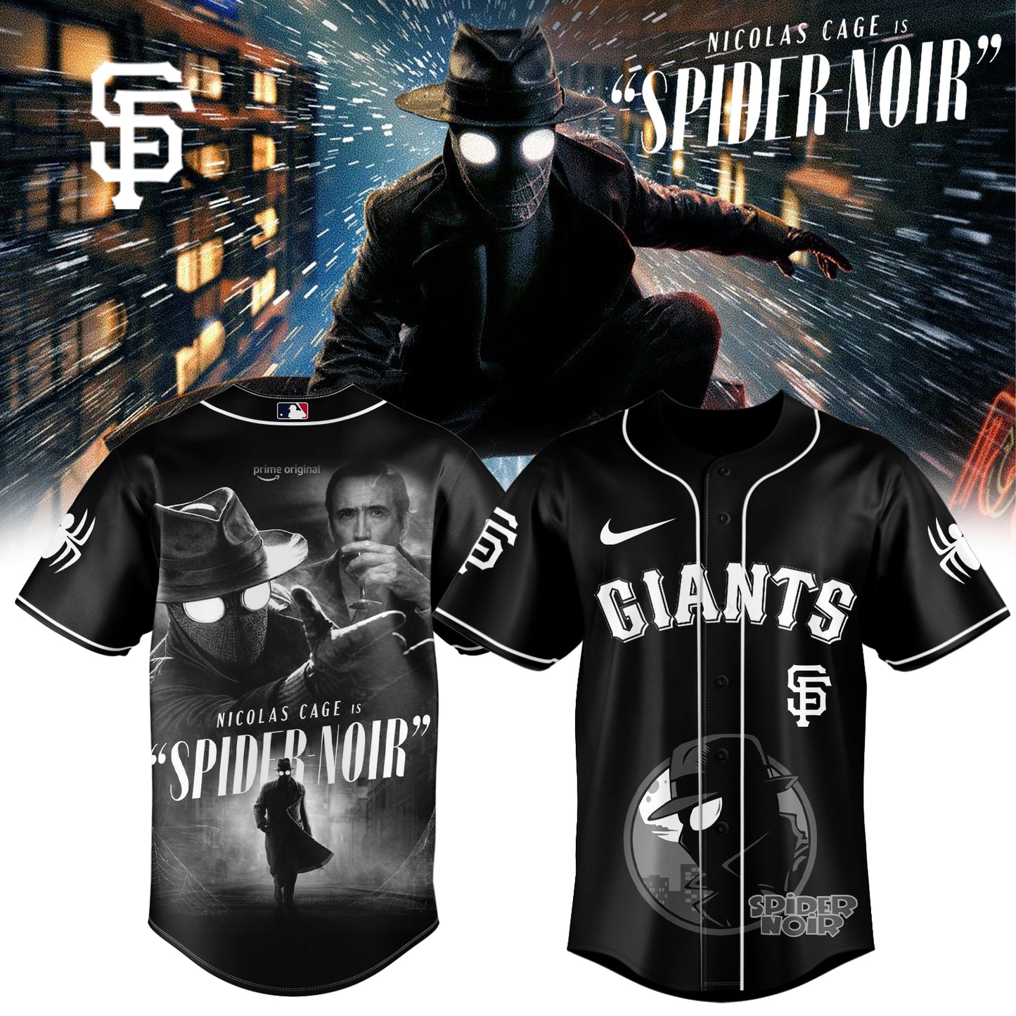 MLB ALL TEAM x Spider-Man Noir Limited Jersey | TT51