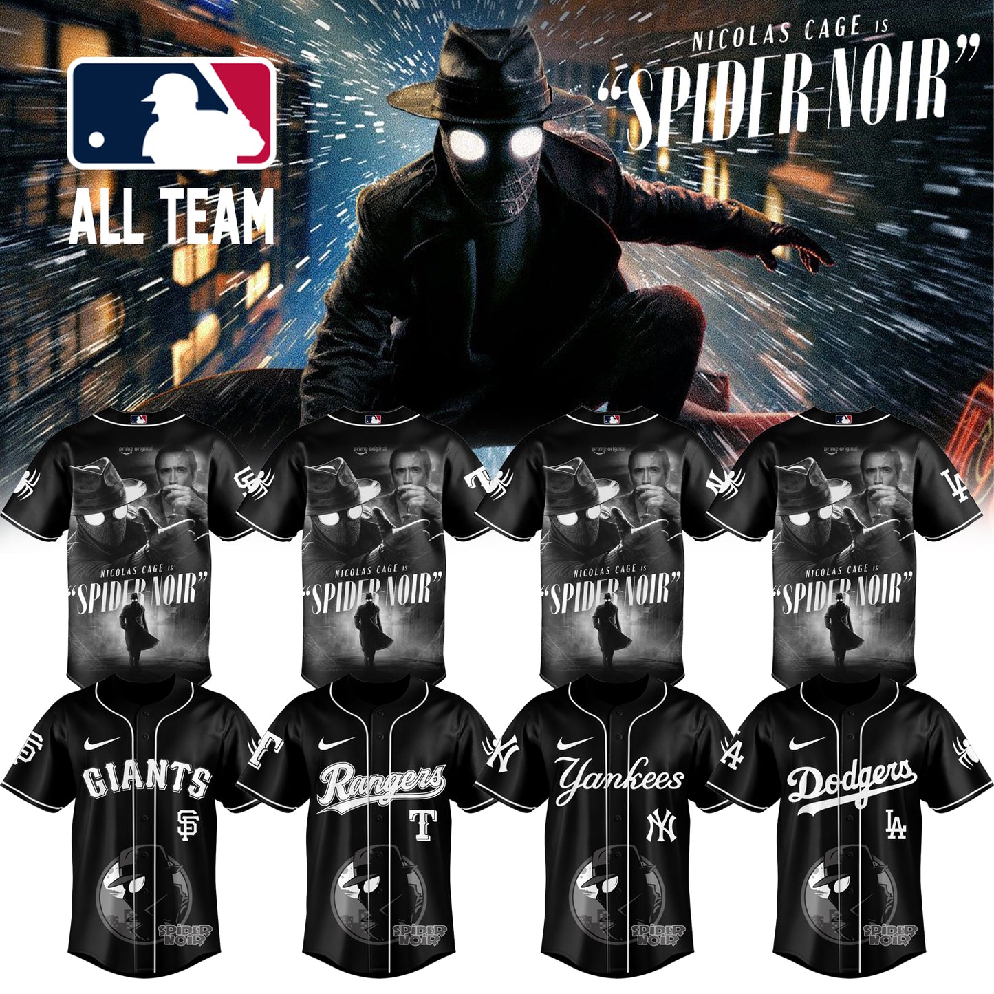 MLB ALL TEAM x Spider-Man Noir Limited Jersey | TT51