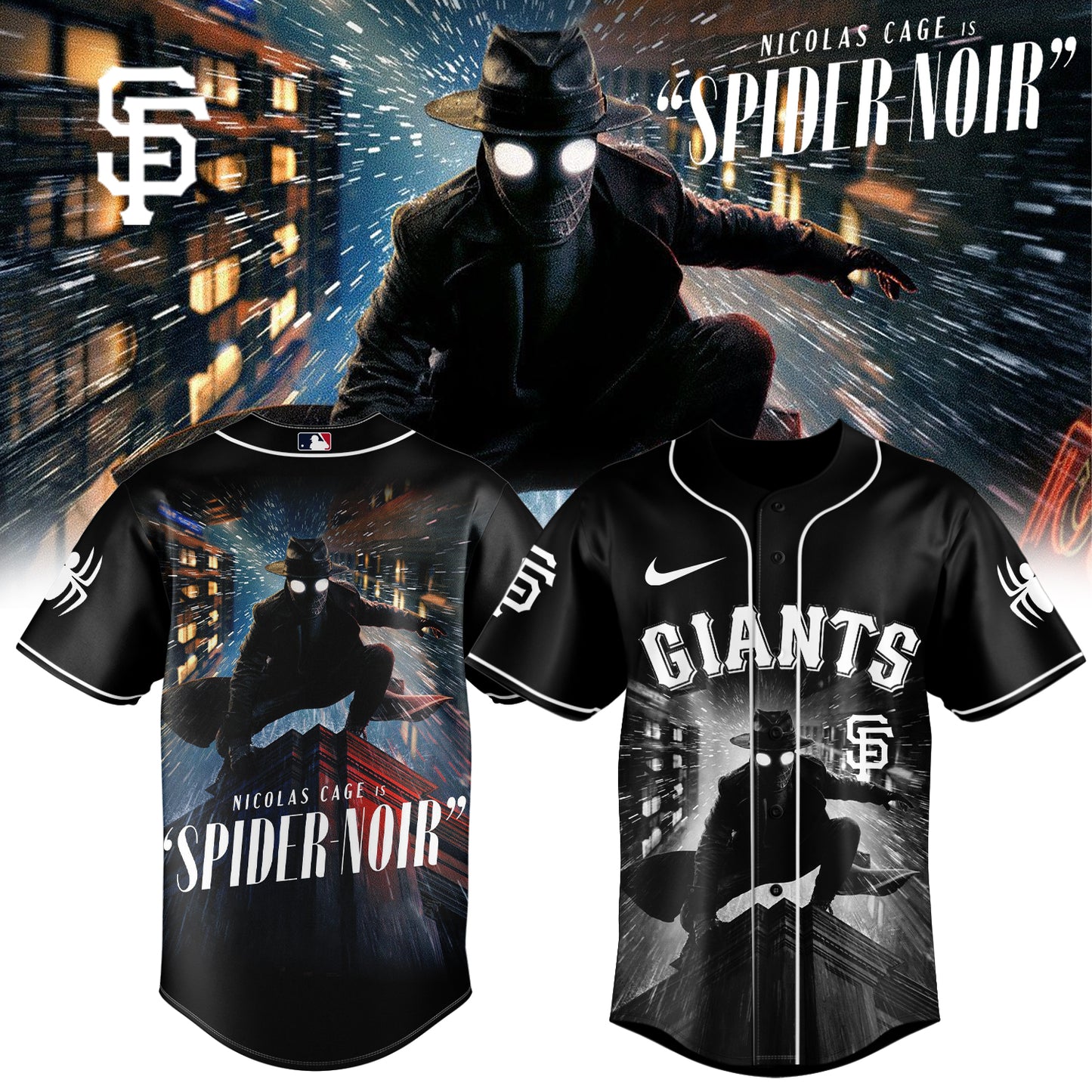 MLB ALL TEAM x Spider-Man Noir Limited Jersey | RJ50