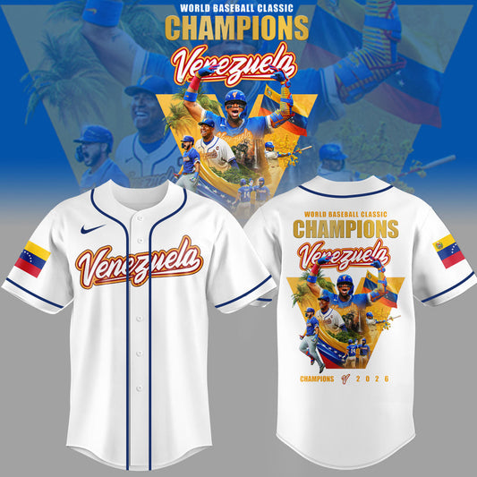 The Best Baseball In The World - Venezuela Baseball 2026 World Baseball Classic Jersey White All Team