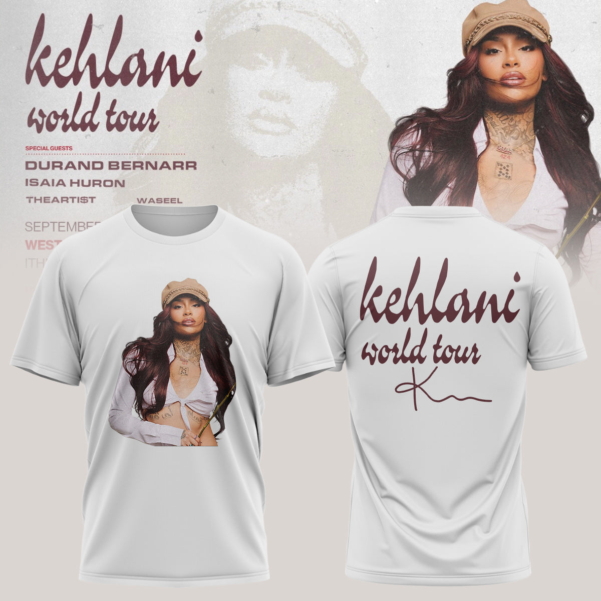 Kehlani World Tour 2026 Limited Edition Signature Tshirt | LX81