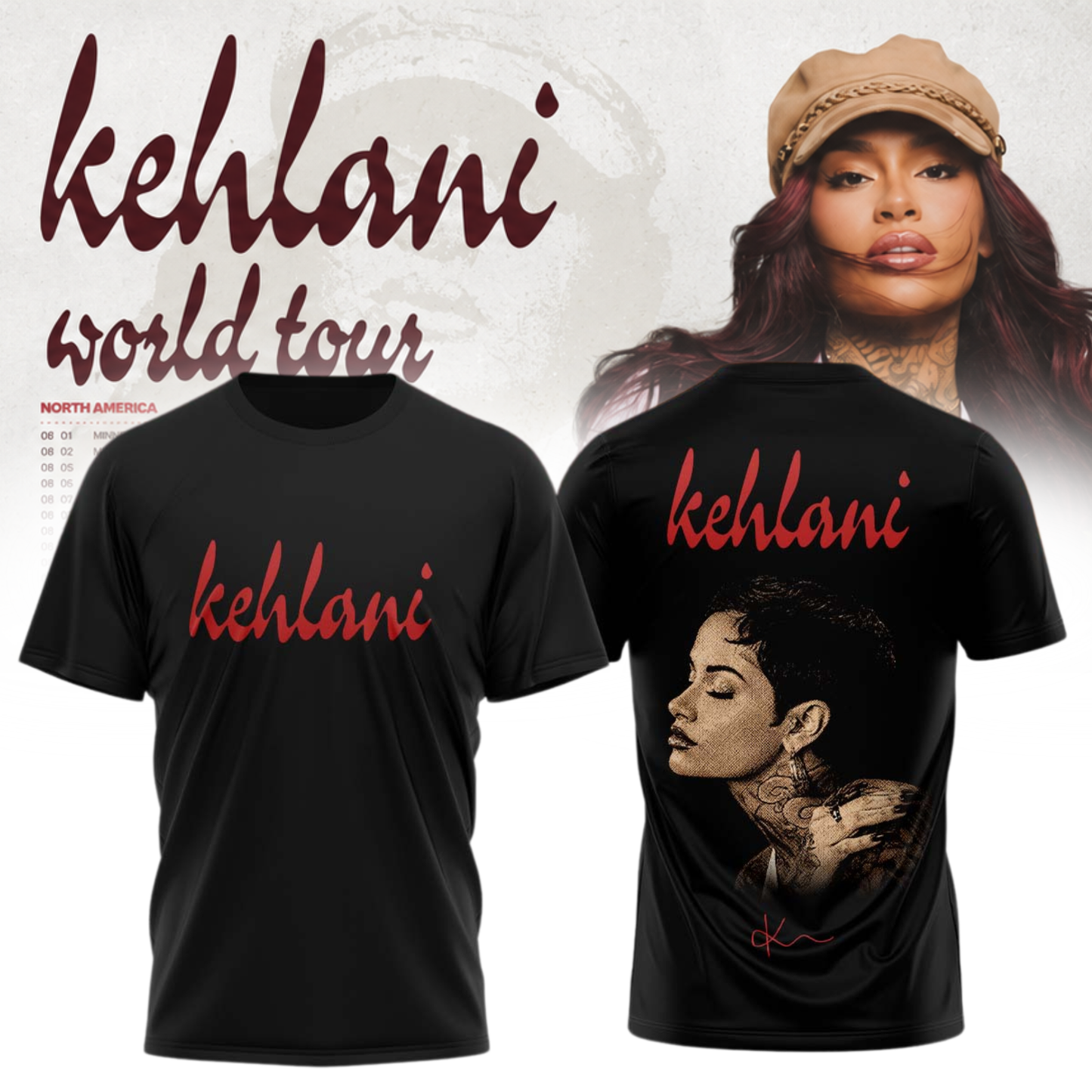 Kehlani World Tour 2026 Limited Edition Signature Tshirt | HL54