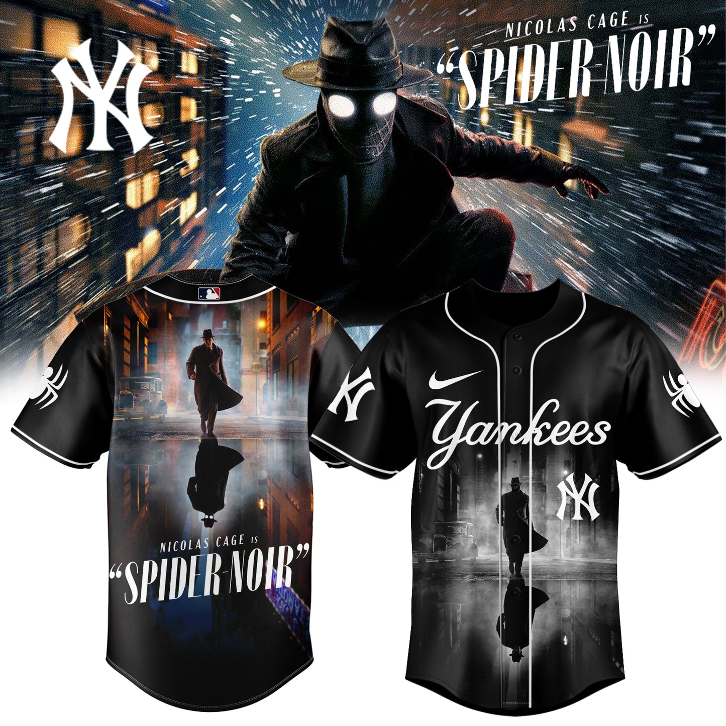 MLB ALL TEAM x Spider-Man Noir Limited Jersey | EU39