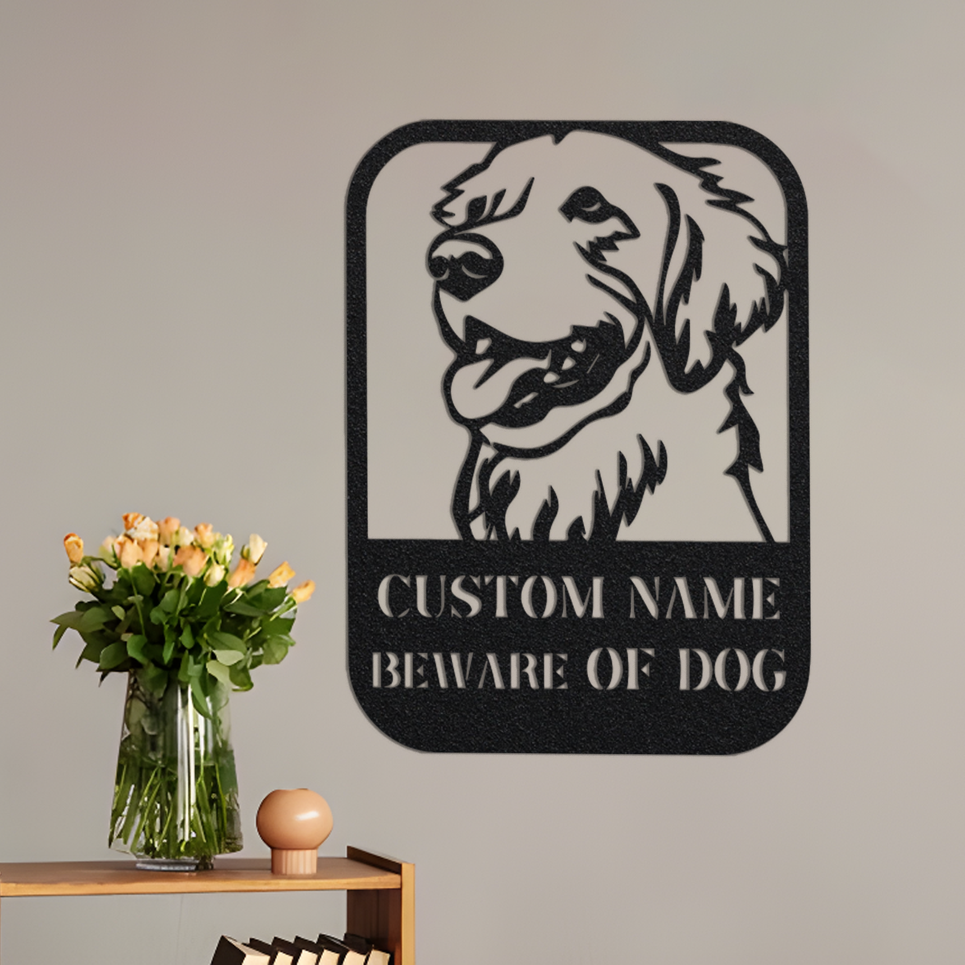 Custom Beware of Dog Sign Labrador Retriever, Dog Warning Sign, Caution Sign, Gate Sign, Metal Labrador Retriever Gifts, Dog Wall Decor