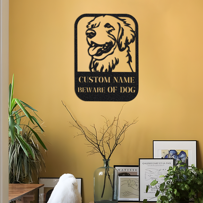 Custom Beware of Dog Sign Labrador Retriever, Dog Warning Sign, Caution Sign, Gate Sign, Metal Labrador Retriever Gifts, Dog Wall Decor