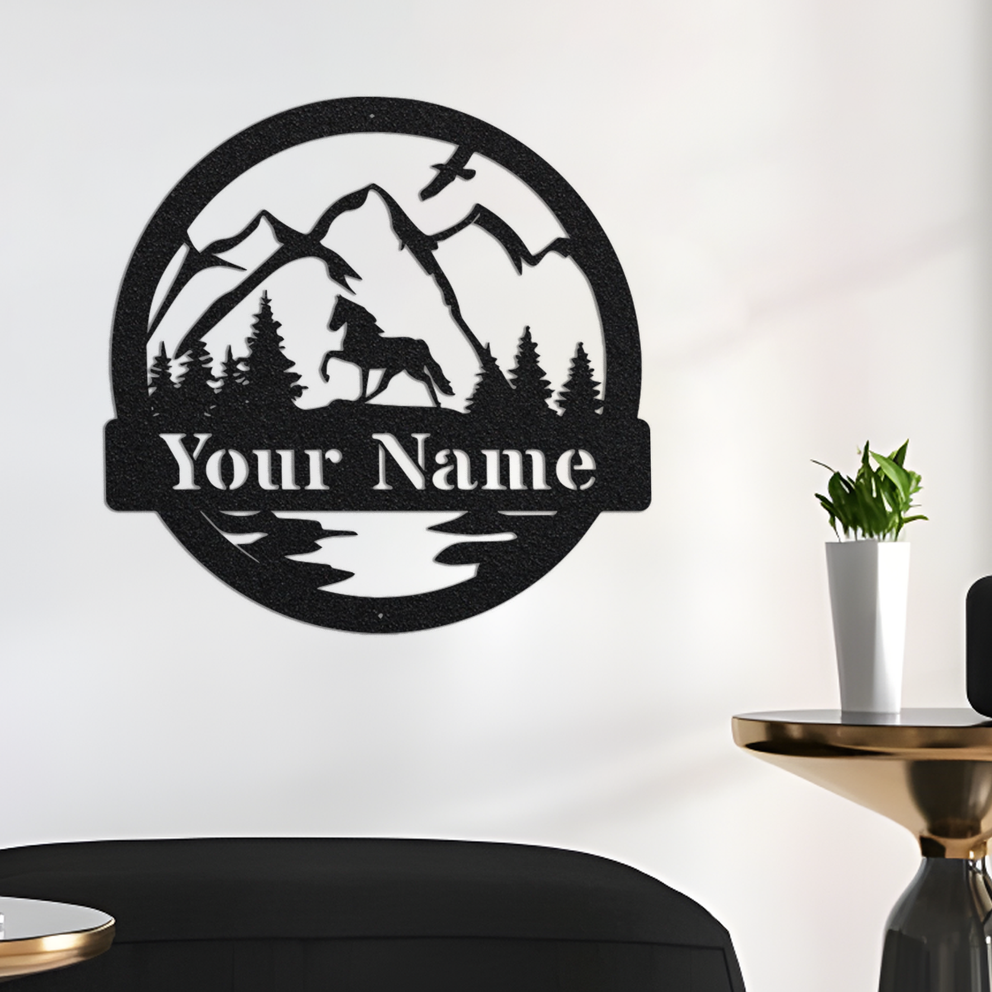 Custom Horse Metal Wall Sign-Personalized Horse Metal Wall Art-Horse Metal Wall Decor-Horse Farm Name Sign-Metal Ranch Sign-Horse Lovers