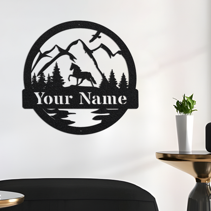 Custom Horse Metal Wall Sign-Personalized Horse Metal Wall Art-Horse Metal Wall Decor-Horse Farm Name Sign-Metal Ranch Sign-Horse Lovers