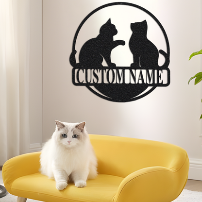 Custom Cat Metal Wall Led Signs-Personalized Cat Metal Wall Art-Cat Metal Wall Decor-Cat Name Signs-Gifts For Cat Lover-Pet Owner's Gifts